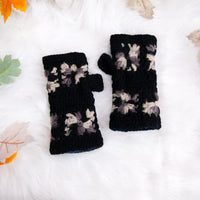 Hand Knitted Crochet Flower Design Hand Warmer