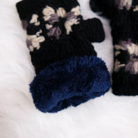 Hand Knitted Crochet Flower Design Hand Warmer