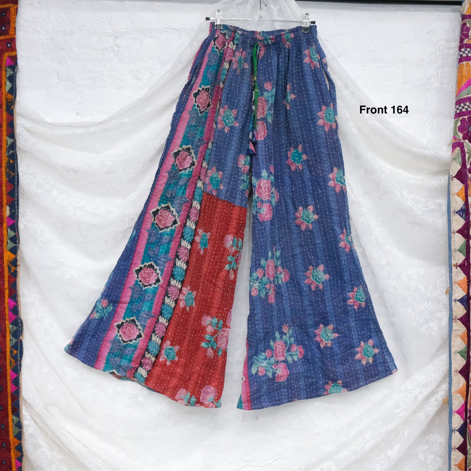 Kantha Stitched Bliss Wide Leg Pants