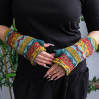 Stripey Multicolor Handwarmer with Fleece Lining