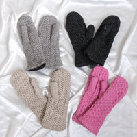 Knit Solid Color Winter Mittens