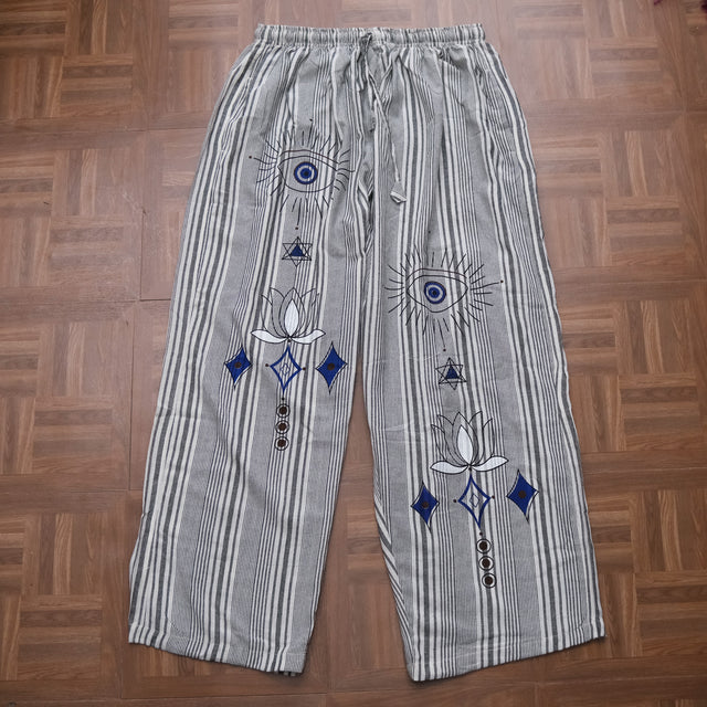 Mystic Evil Eye Stripe Cotton Pants