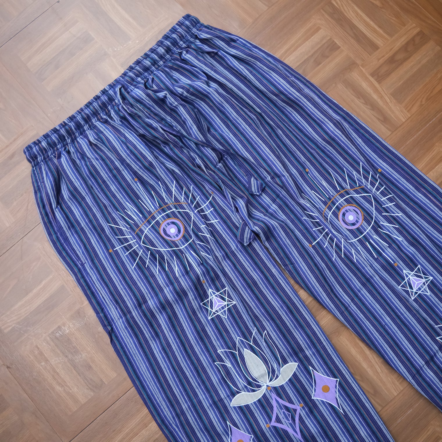 Mystic Evil Eye Stripe Cotton Pants