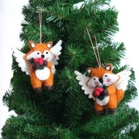 Handmade Felt Fox Ornament