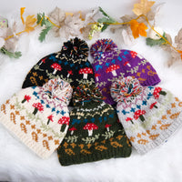 Knitted Crochet Mushroom Bobble Hat