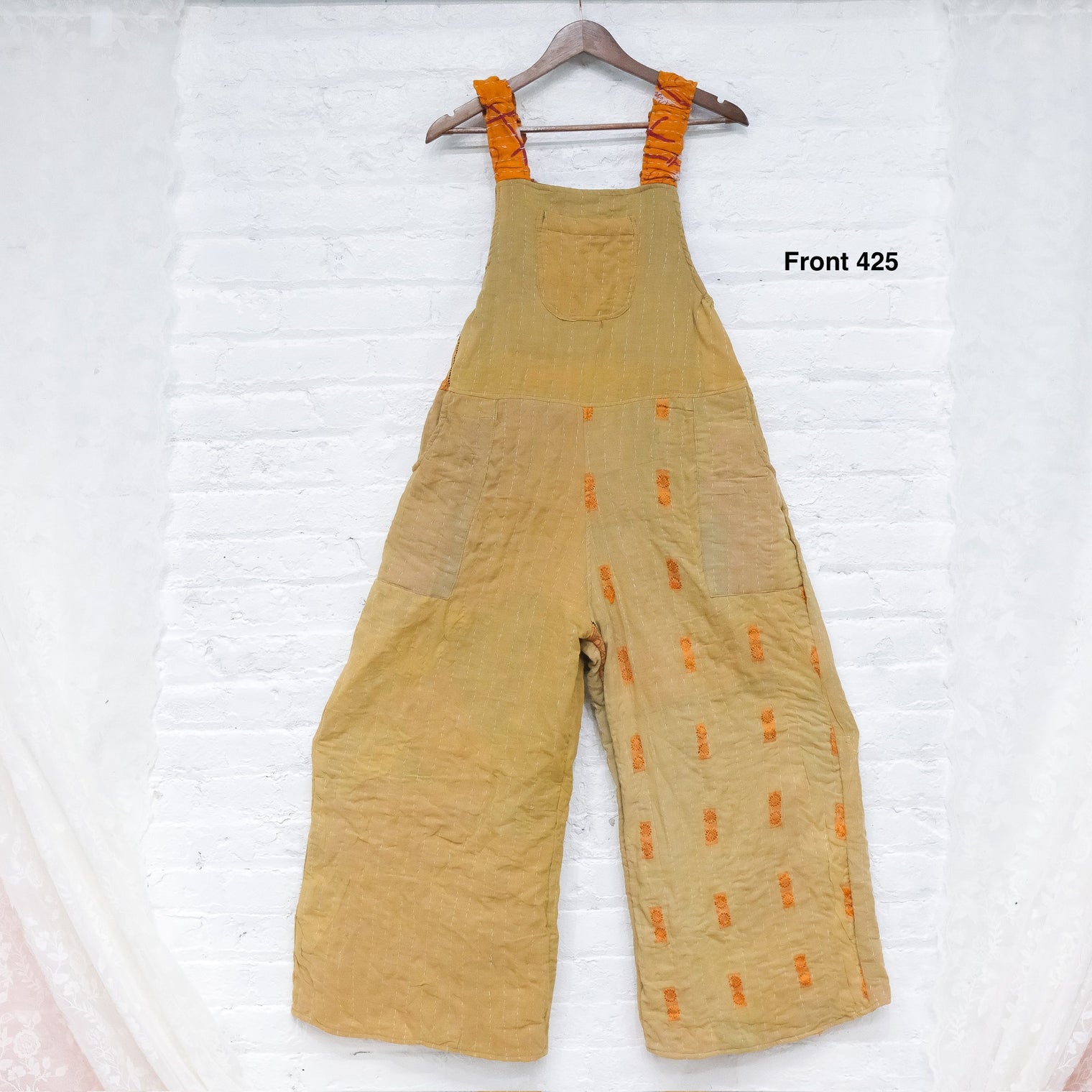 Kantha Wide Leg Jumpsuit with Pockets