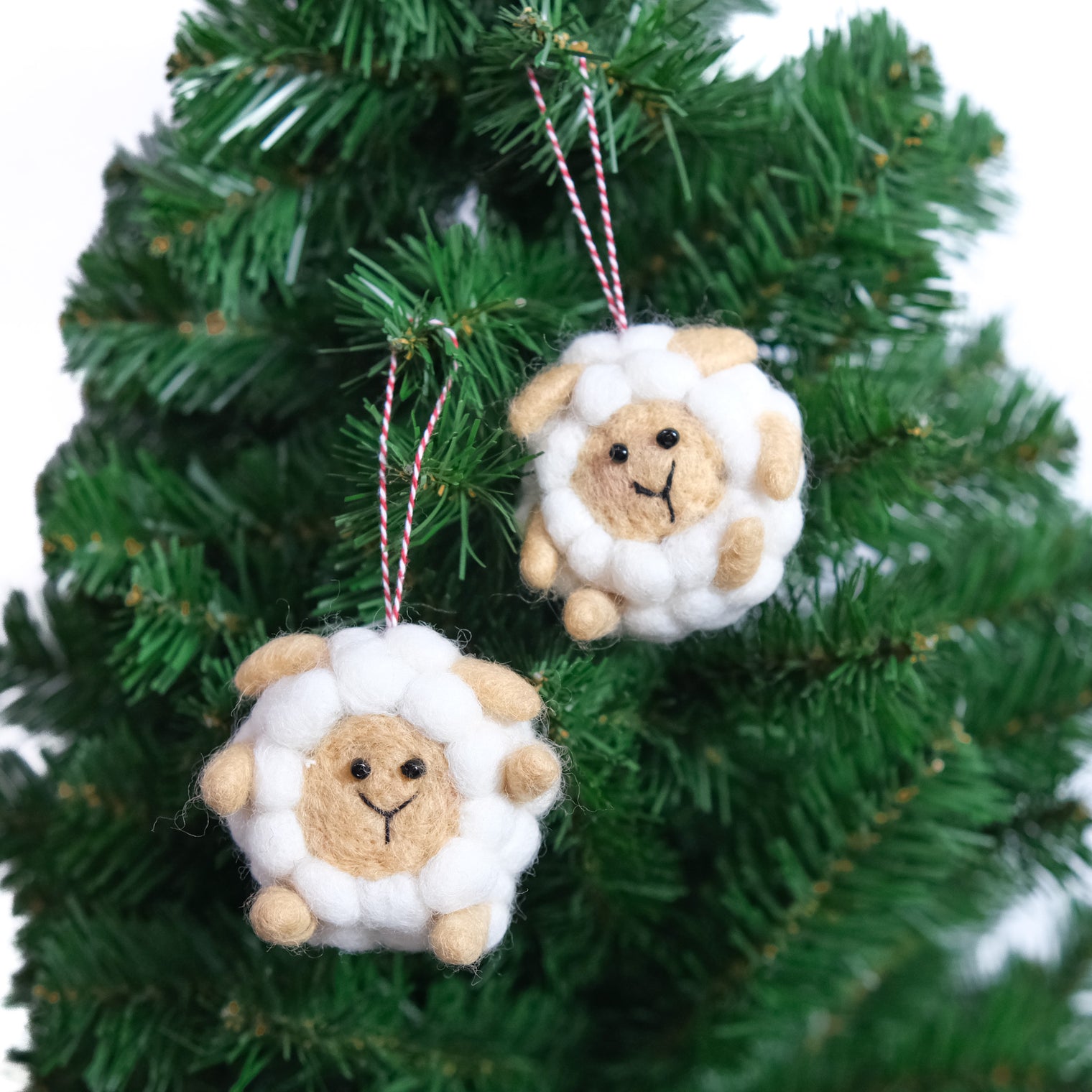 Handmade Felt Sheep Christmas Ornament