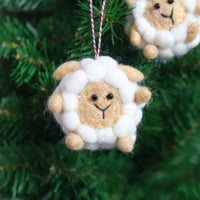 Handmade Felt Sheep Christmas Ornament