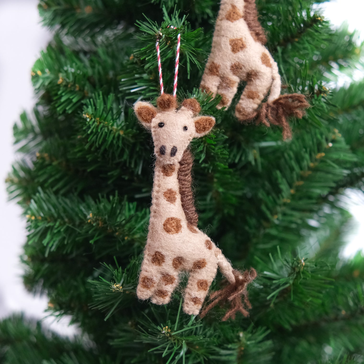 Handmade Felt Giraffe Christmas Ornament