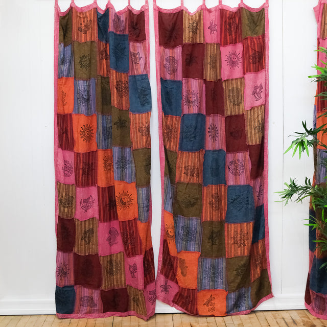 Patchwork Block Print Curtain Panel