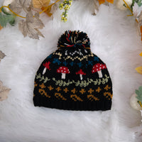 Knitted Crochet Mushroom Bobble Hat
