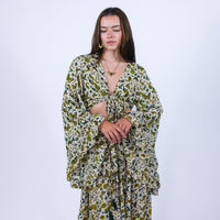 Wanderer Aviary Flowy Skirt and Ruffle Sleeve Top