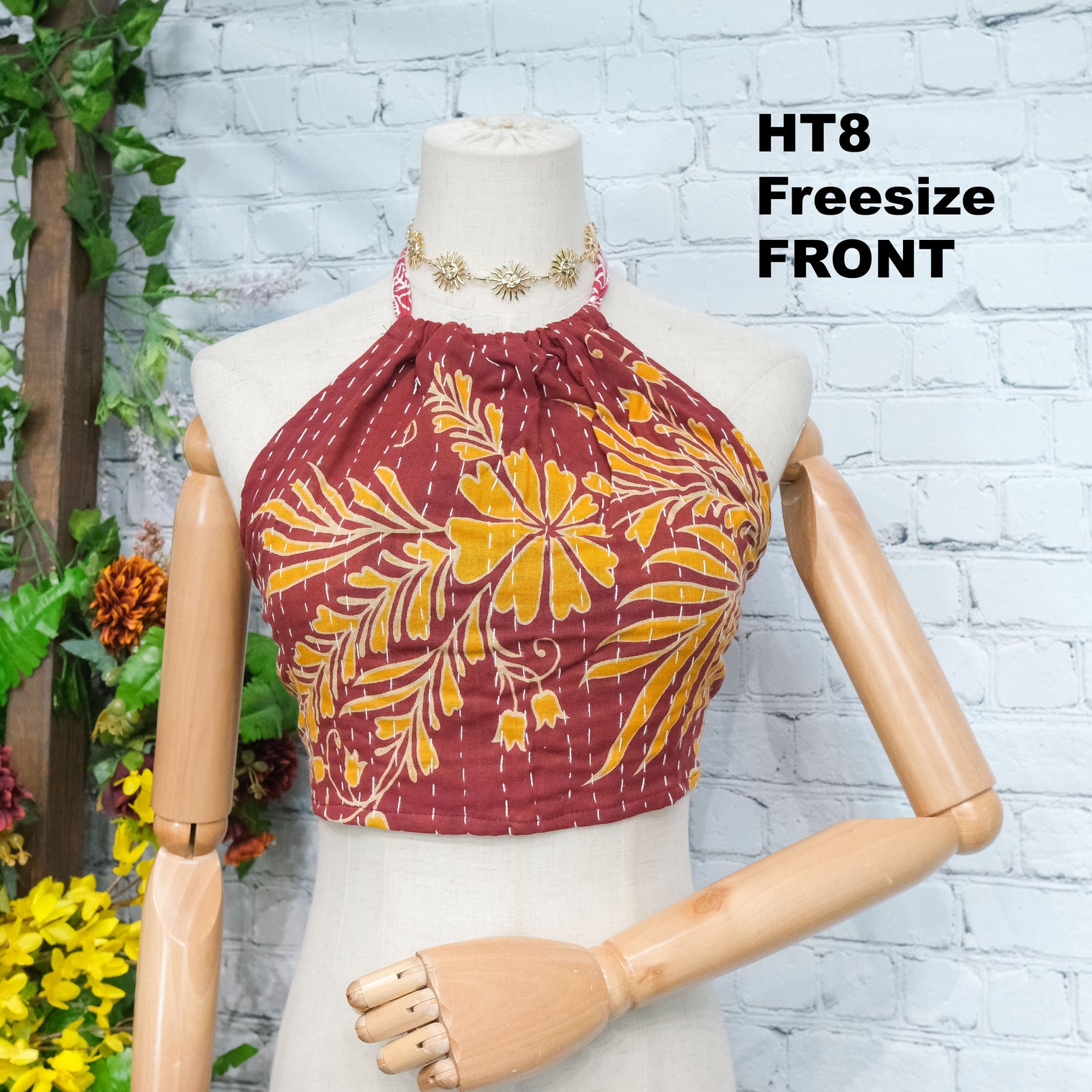 Kantha Bohemian  Reversible Halter Top