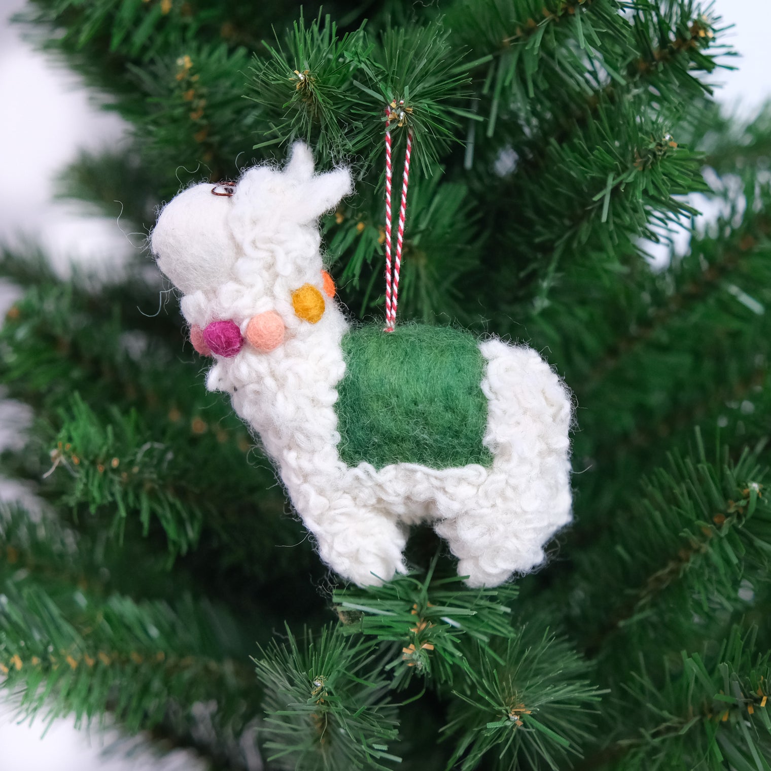 Handmade Felt Llama Alpaca Ornament
