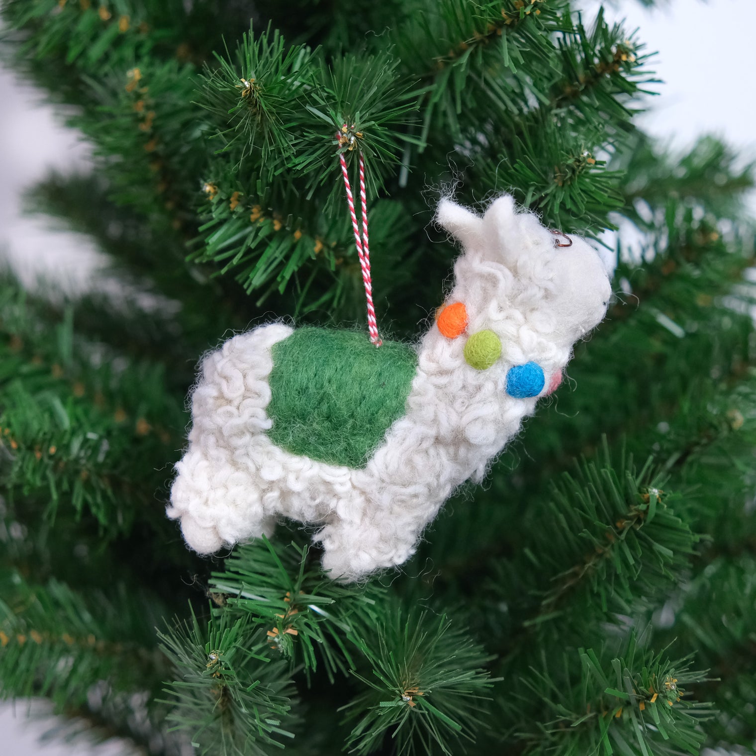 Handmade Felt Llama Alpaca Ornament