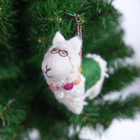 Handmade Felt Llama Alpaca Ornament
