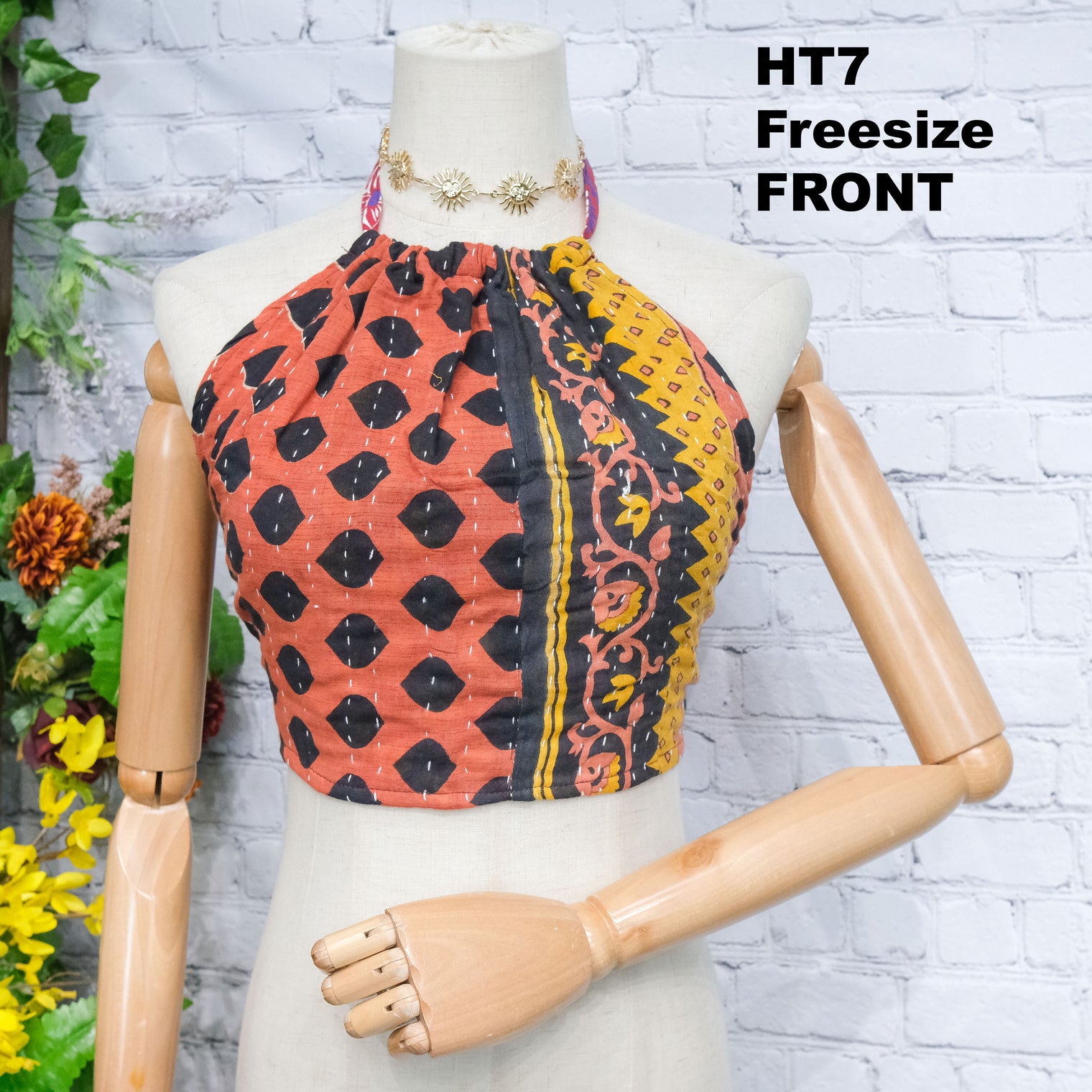 Kantha Bohemian  Reversible Halter Top