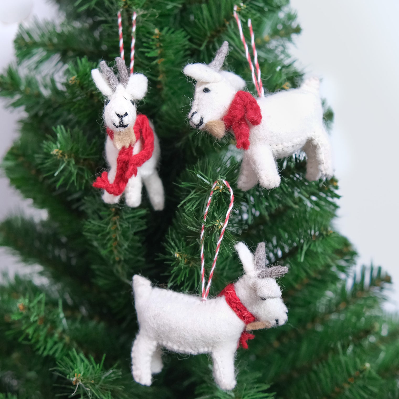 Handmade Felt Goat Ornament