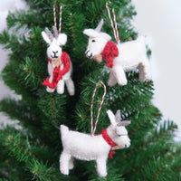 Handmade Felt Goat Ornament
