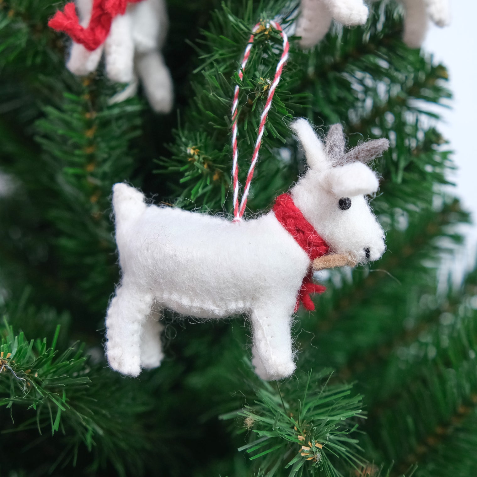 Handmade Felt Goat Ornament