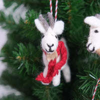 Handmade Felt Goat Ornament