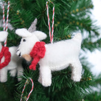 Handmade Felt Goat Ornament