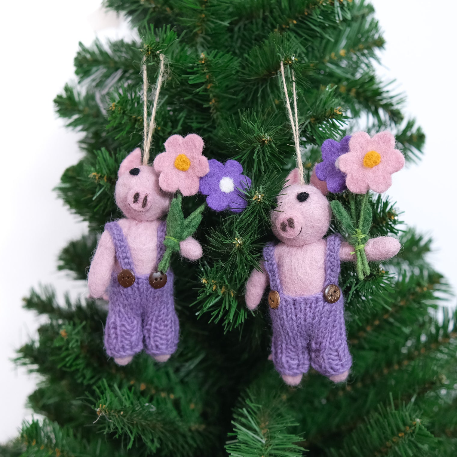 Handmade Felt Pig Ornament