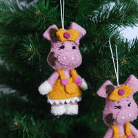 Handmade Felt Calf Ornament