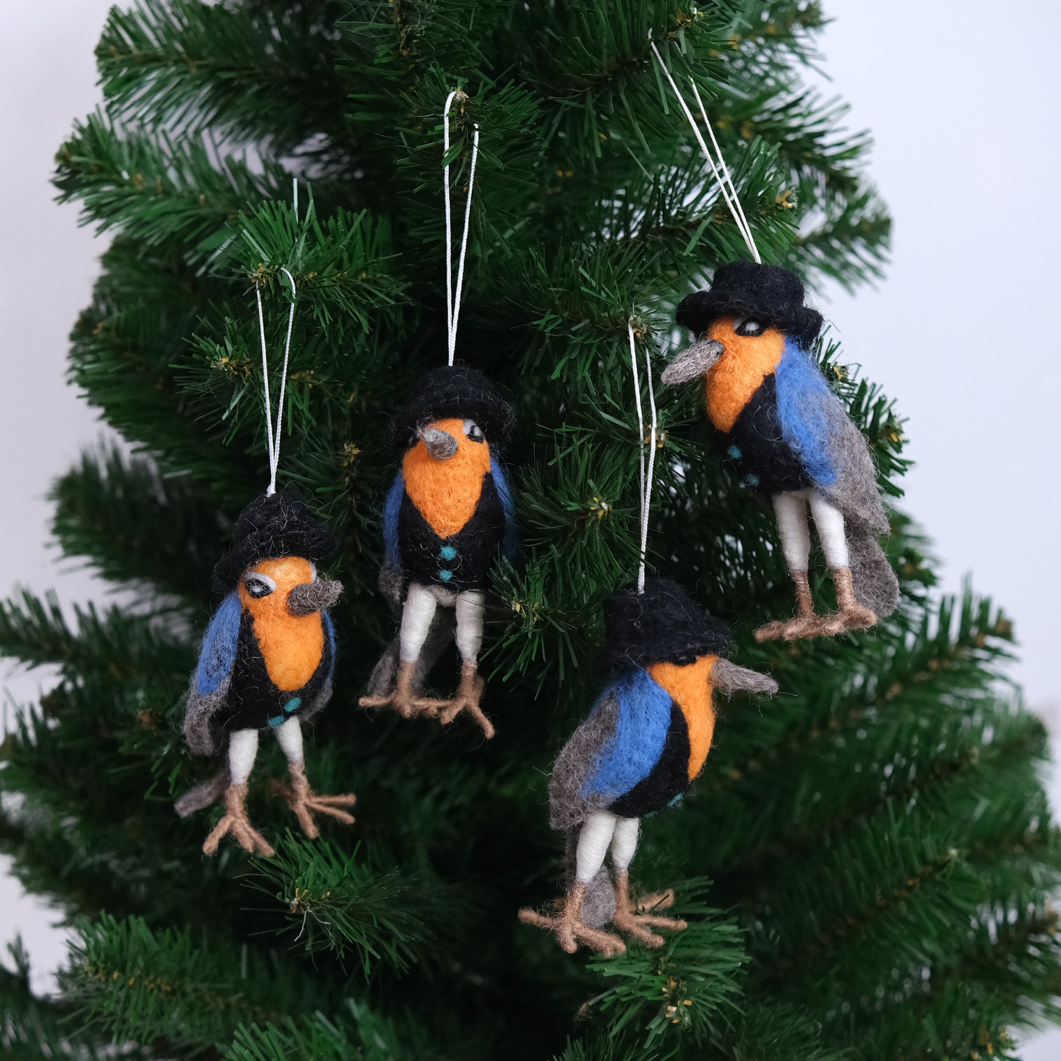 Handmade Felt Robin Bird Ornament