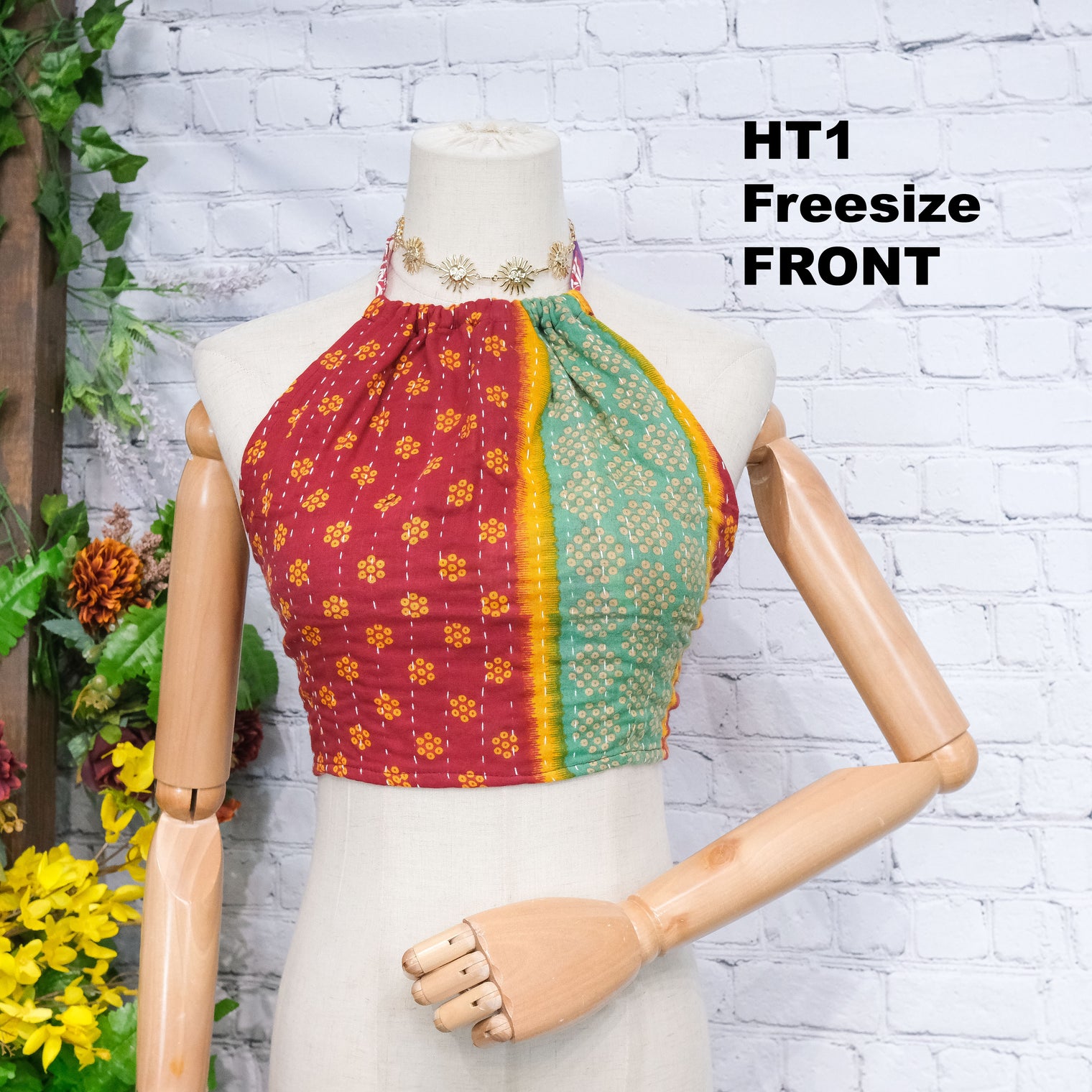 Kantha Bohemian  Reversible Halter Top