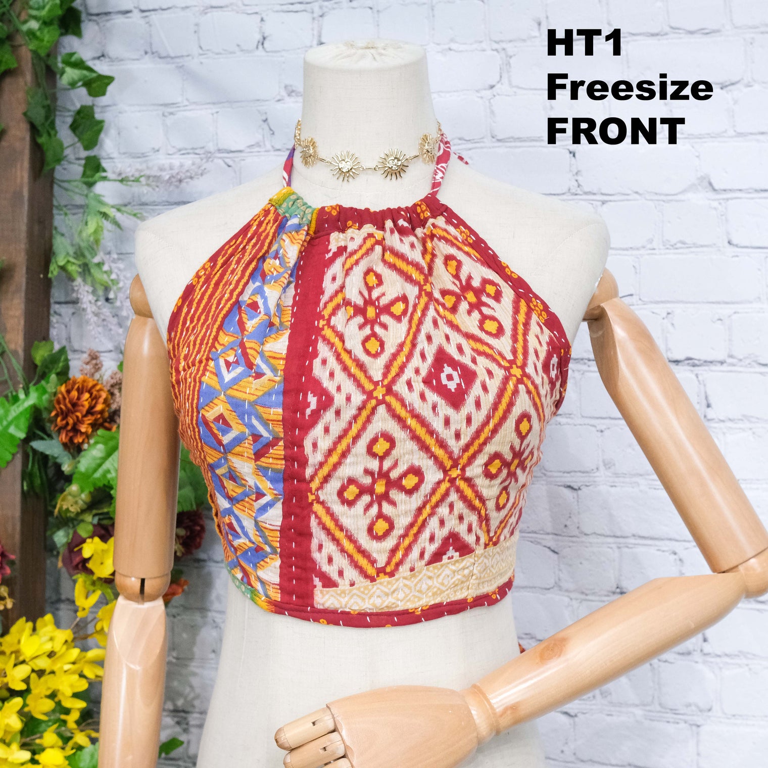 Kantha Bohemian  Reversible Halter Top