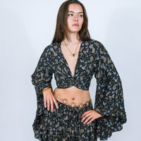 Wanderer Aviary Flowy Skirt and Ruffle Sleeve Top