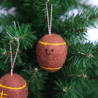 Handmade Felt Rugby Ball Ornament