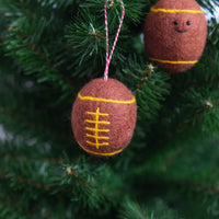 Handmade Felt Rugby Ball Ornament