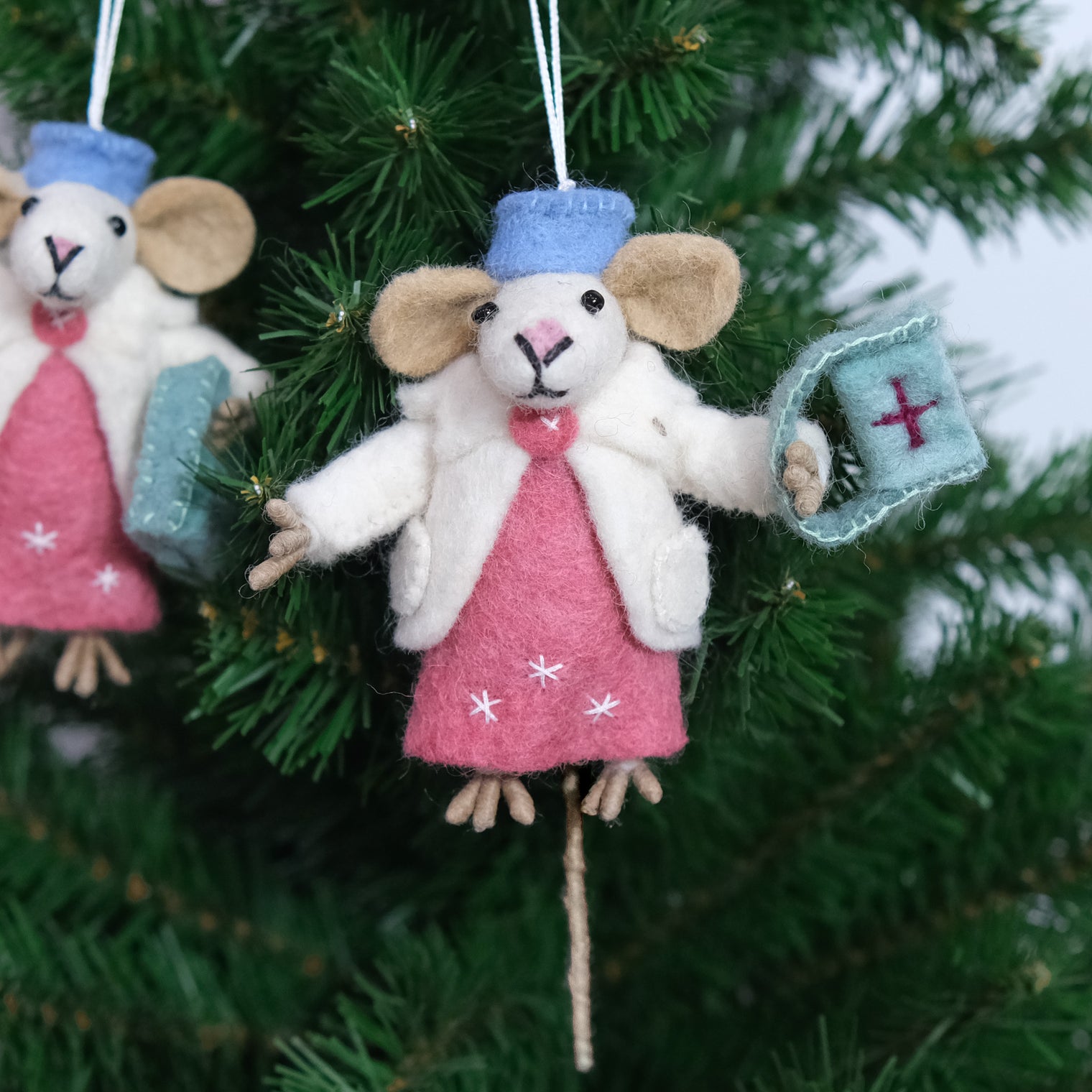 Wool Medical Mouse Christmas Decoration