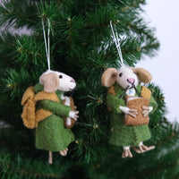 Wool Mouse Christmas Ornament