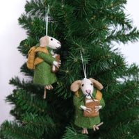 Wool Mouse Christmas Ornament