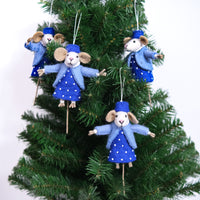 Handmade Felt Lady Mouse Ornament