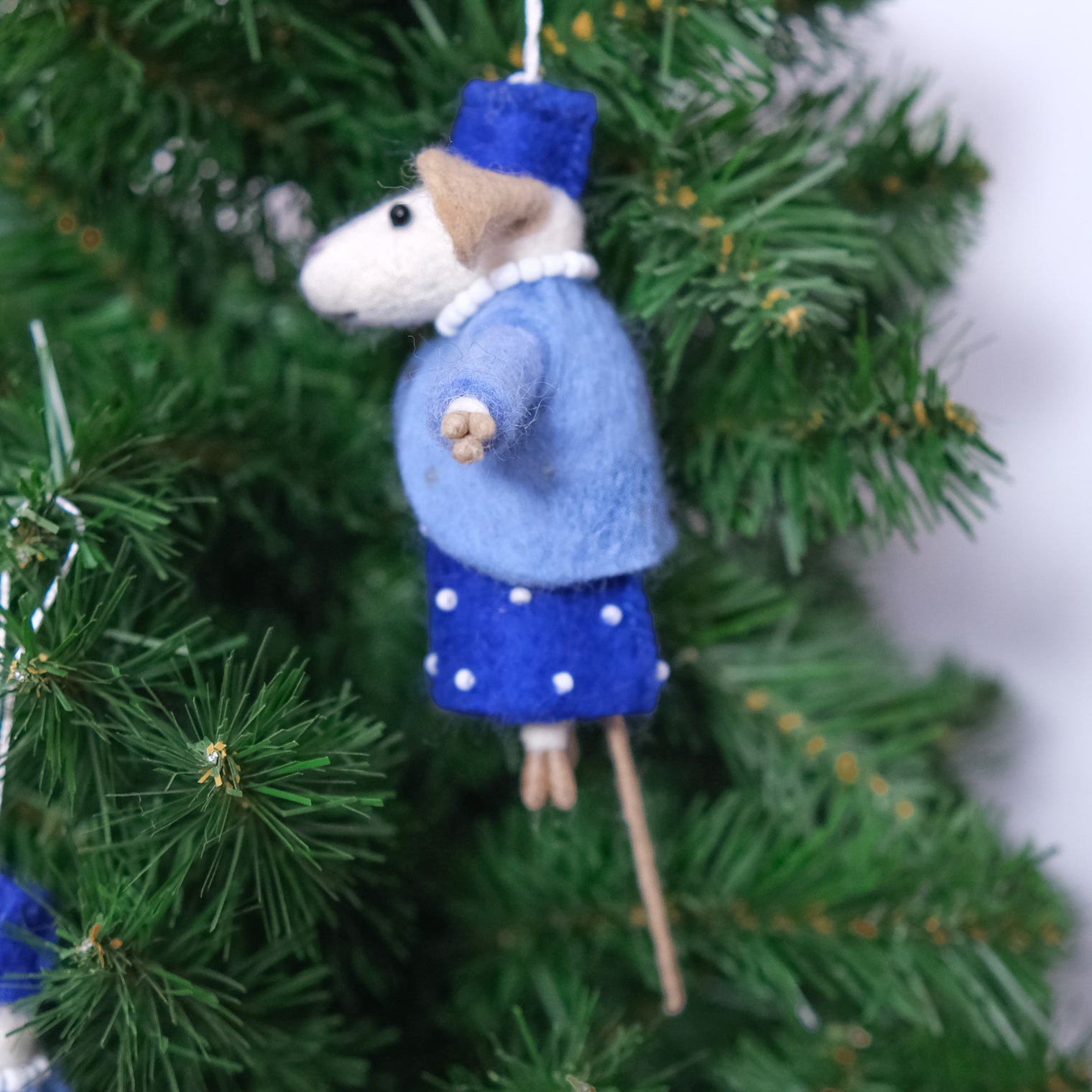 Handmade Felt Lady Mouse Ornament