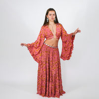 Wanderer Aviary Flowy Skirt and Ruffle Sleeve Top