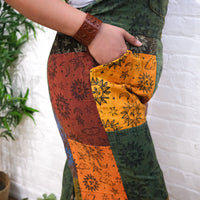 Patchwork Gothic Bib Wide Leg Jumpsuit