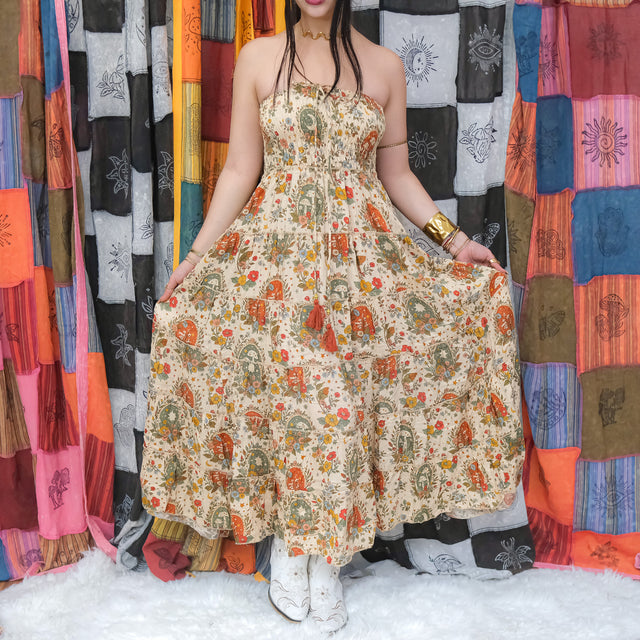 Cottagecore 2- Way Convertible Maxi Skirt & Halter Dress