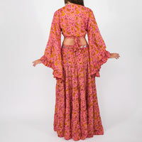 Wanderer Aviary Flowy Skirt and Ruffle Sleeve Top