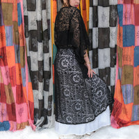 Celestial Sheer Lace Kimono with Pockets & Adjustable Tie