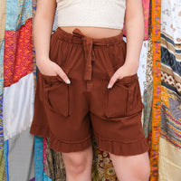 Boho Ruffle Cotton Shorts