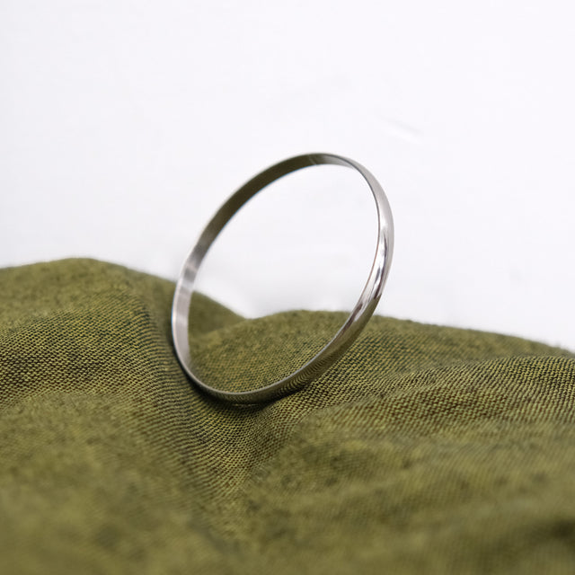 Silver Round Stainless Steel Bangle