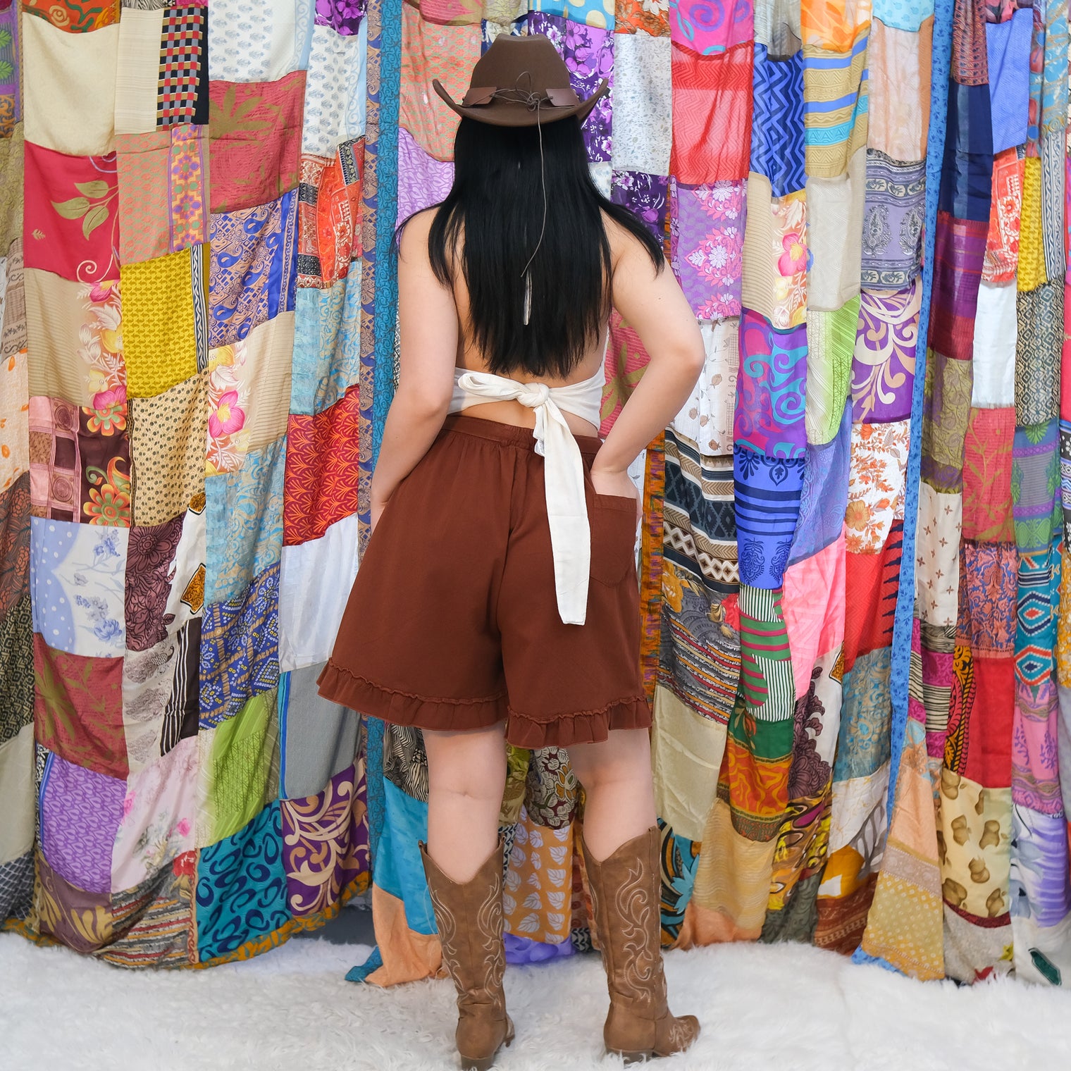 Boho Ruffle Cotton Shorts