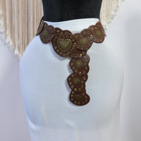 Heart-Shaped Faux Leather Waist Belt