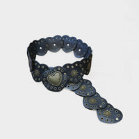 Heart-Shaped Faux Leather Waist Belt