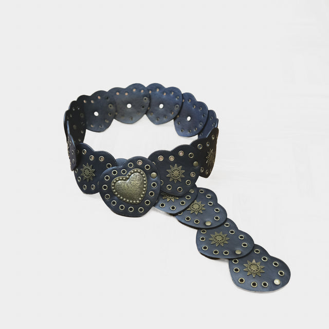 Heart-Shaped Faux Leather Waist Belt